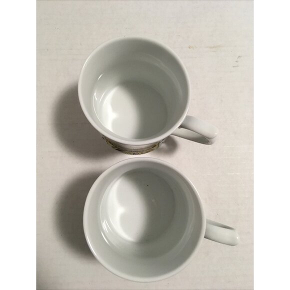 Lot Of 2 Rosanna Coffee Mugs Porcelain White Floral 12 Oz - Picture 4 of 5